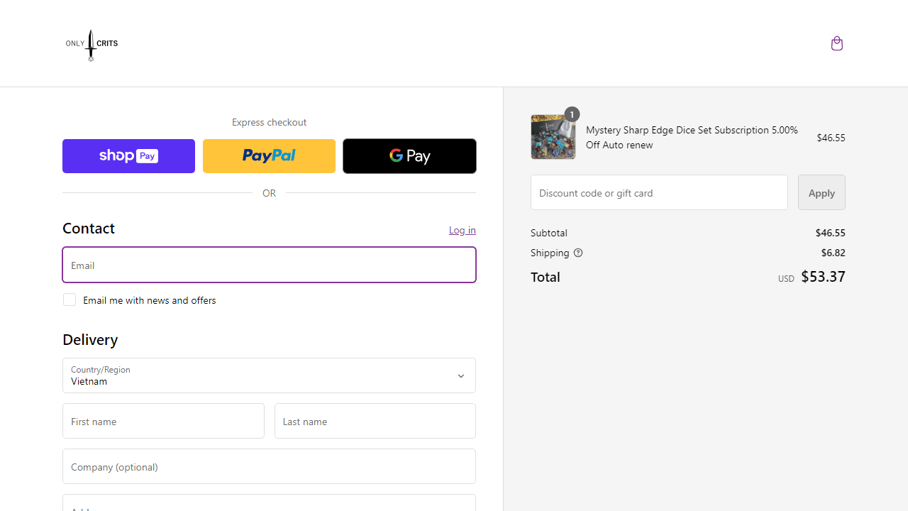 How to apply Only Crits coupon code